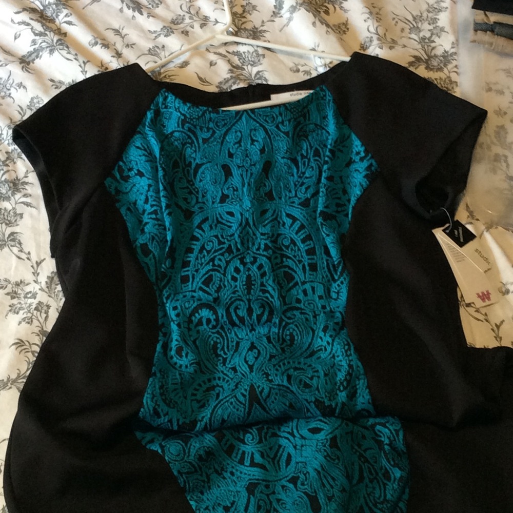 Studio One teal and black dress